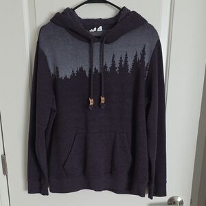Women's Heather Purple Tentree Hoodie with Forest Design